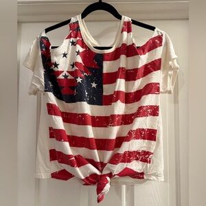 Shyanne Red, White, and Blue Flag Tee